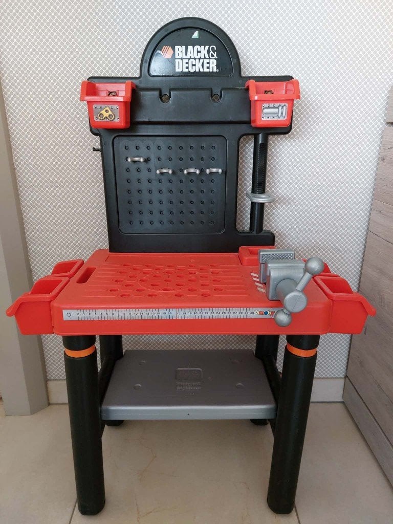 Black & Decker werkbank werk tafel speelgoed gereedschap, Kinderen en Baby's, Ophalen of Verzenden, Gebruikt