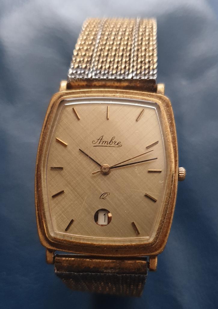 Ancien montre doré  Ambre quartz, Ophalen of Verzenden