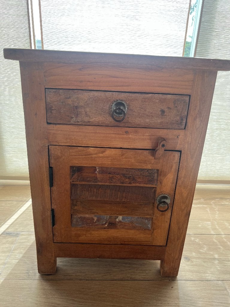 Teakhouten bijzettafel, nachtkastje, Ophalen, Gebruikt, Hout
