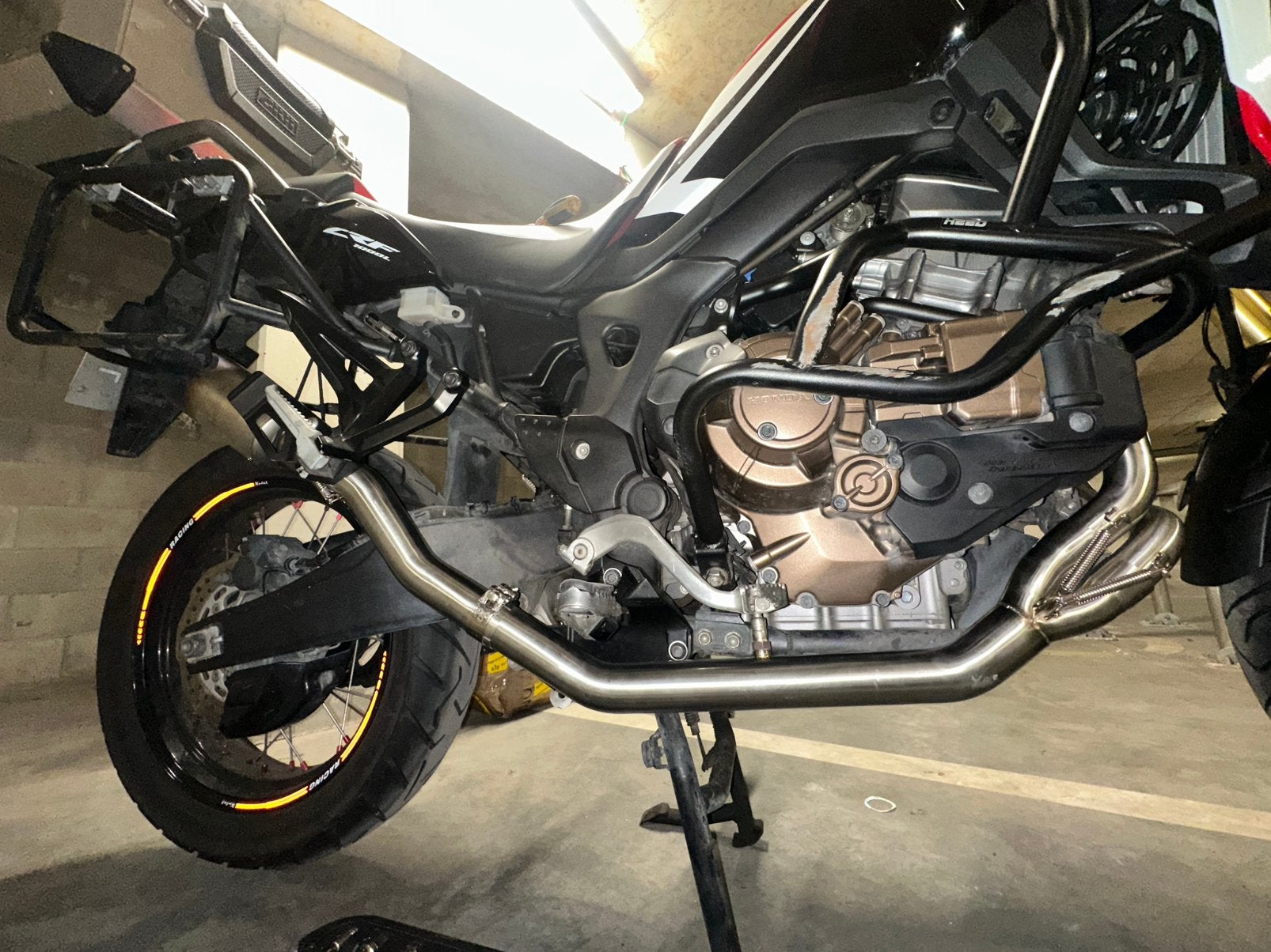 Afrika twin crf1000 twin open uitlaat compleet, Motoren, Ophalen
