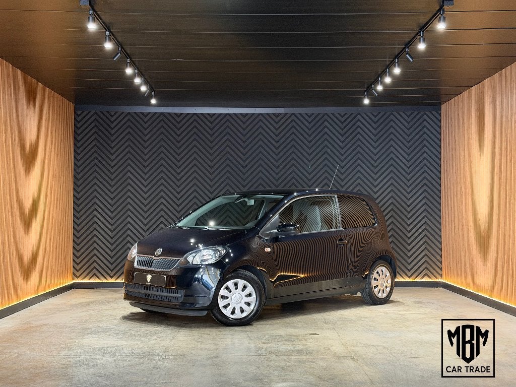 ✅ Skoda Citigo 1.0i 12 Maanden GARANTIE Airco, Auto's, Voorwielaandrijving, Stof, Electronic Stability Program (ESP), Zwart