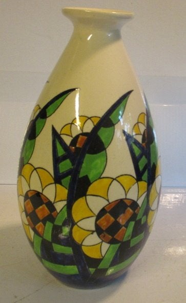 art deco Boch Keramis gestyleerde floraal motief 190, Verzenden