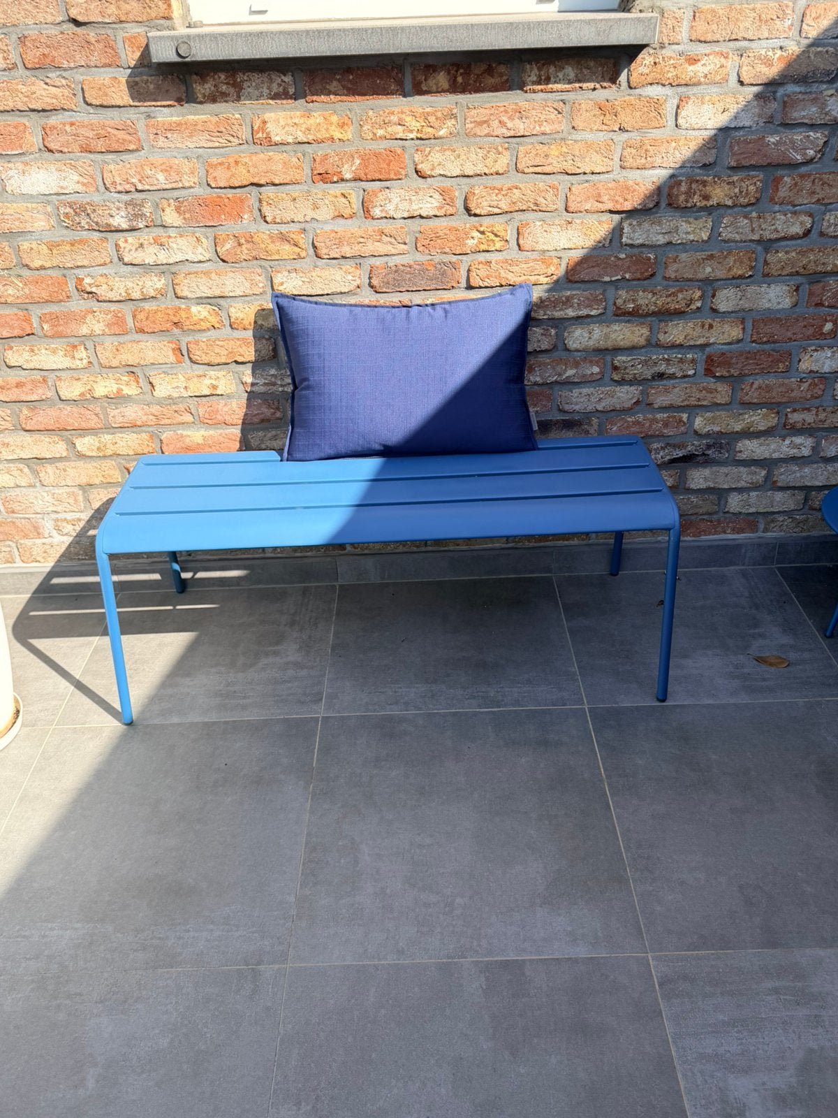 Banc industiel intérieur /exterieur -Oviala – Bleu Pacifique, Ophalen, Zo goed als nieuw