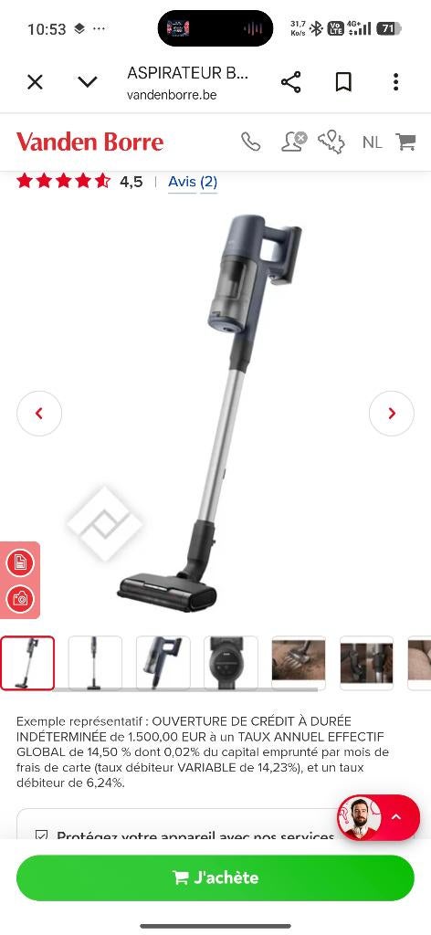 Aspirateur balai aeg 6000, Electroménager, Enlèvement, Comme neuf, Réservoir, Aspirateur