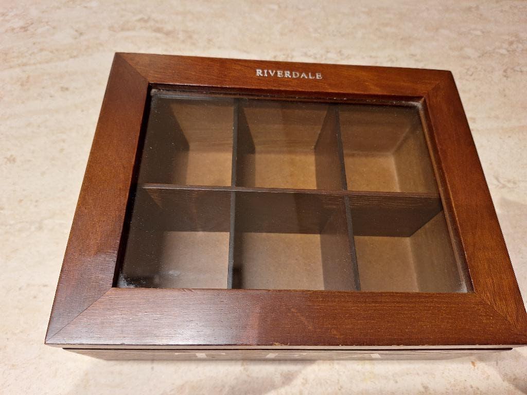 theedoos riverdaele, Huis en Inrichting, Ophalen, Zo goed als nieuw, Bruin, Hout