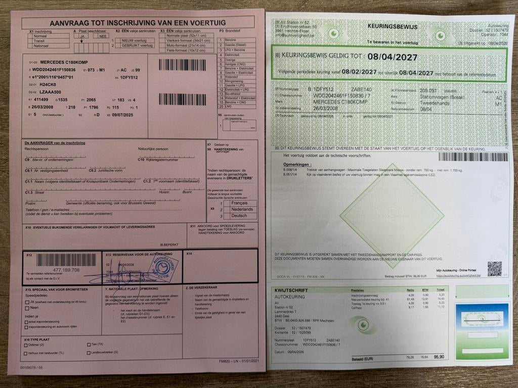 Mercedes C180 Kompressor Benzine 1.8 Elegance/Leder/GEKEURD, Cuir, Achat, Entreprise, Boîte manuelle