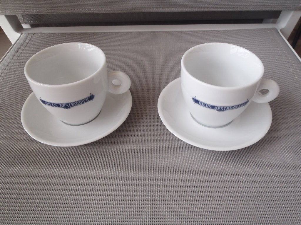 1 lot de 2 tasses et 2 sous-tasses Jules Destrooper, Maison & Meubles, Cuisine | Vaisselle, Neuf, Tasse(s) et/ou soucoupe(s), Enlèvement ou Envoi