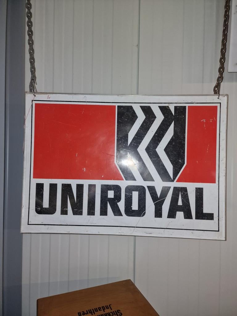 Uniroyal  metalen reclame bord, Verzamelen, Ophalen, Gebruikt, Reclamebord