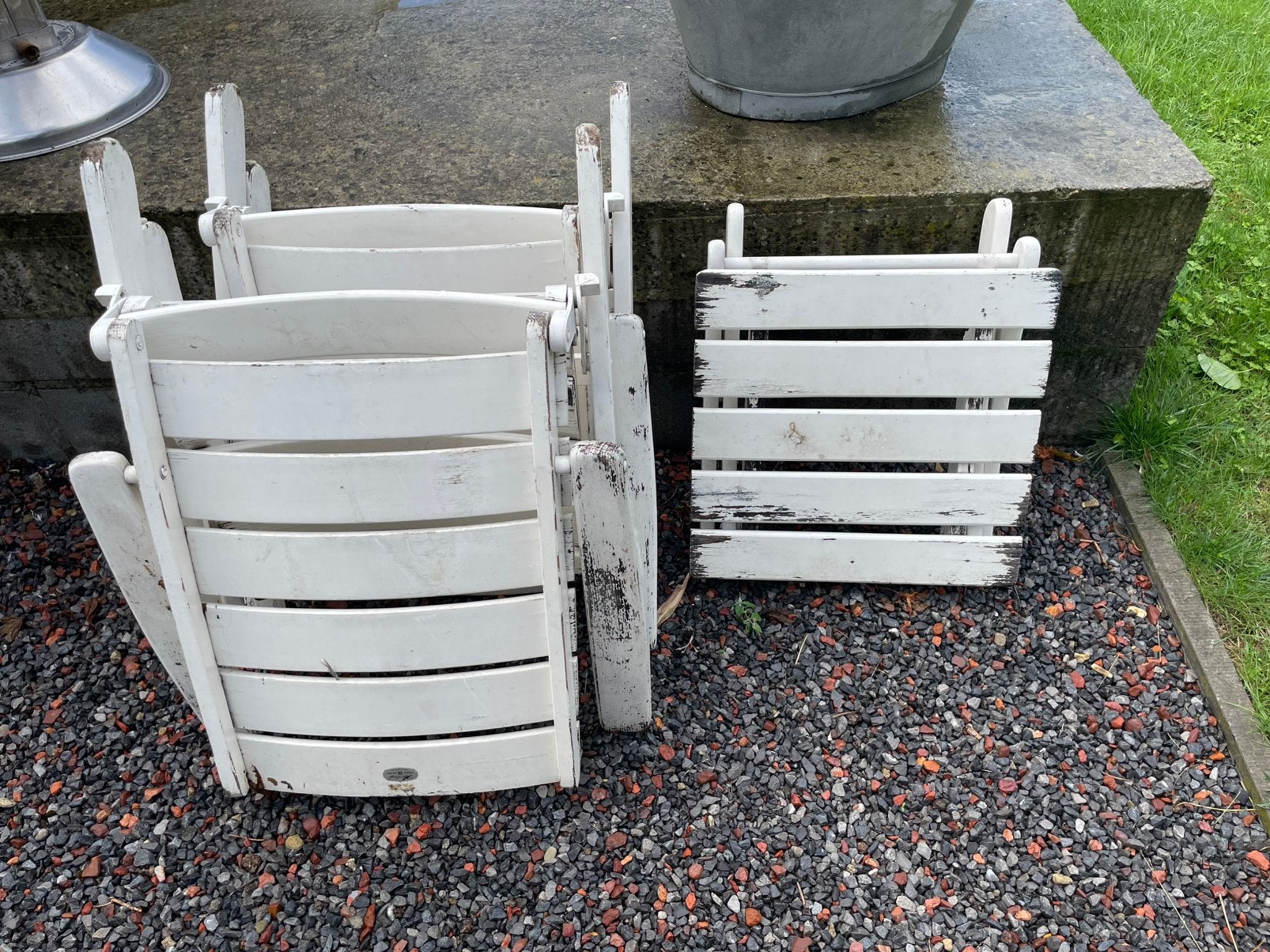 Herlag tuinstoelen met tafeltje, Ophalen, Gebruikt, Hout