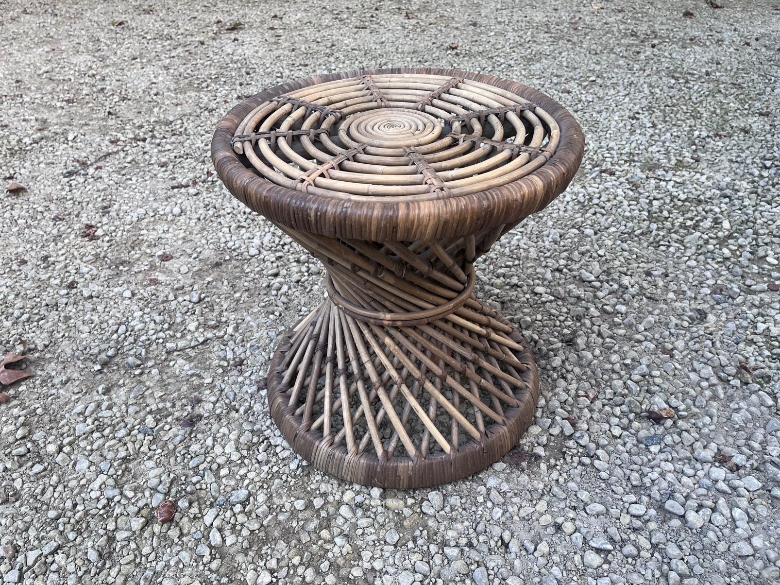 Tabouret vintage en osier et bambou, Enlèvement ou Envoi