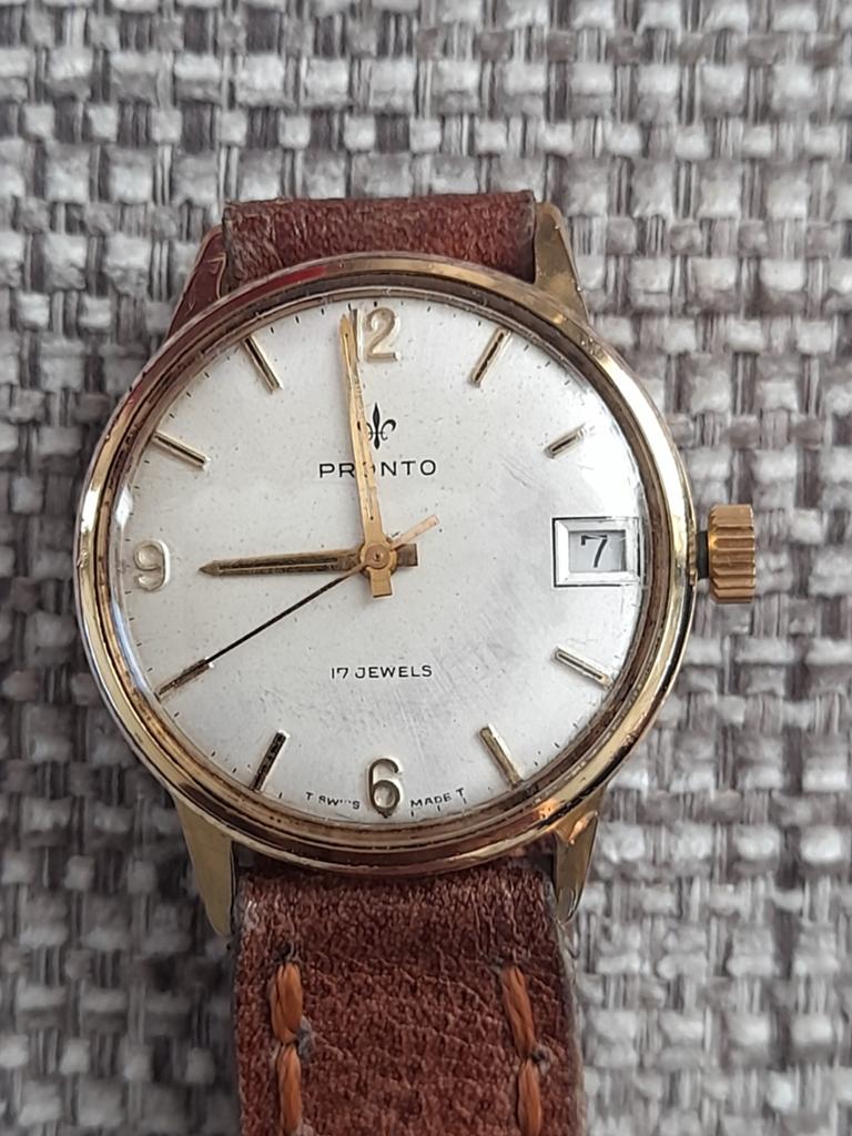 Montre vintage Pronto 17 bijoux pour homme fabriquée en Suis, Enlèvement