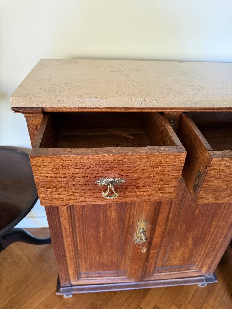 Petit meuble d'appoint Art Déco en chêne avec plateau, Enlèvement, Utilisé, /, /