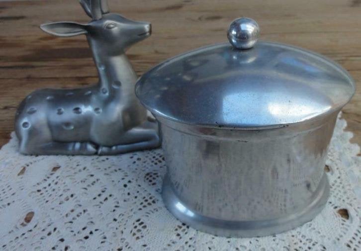 Metalen potje met deksel, leuk voor op je kaptafel, Enlèvement ou Envoi, -, -, -