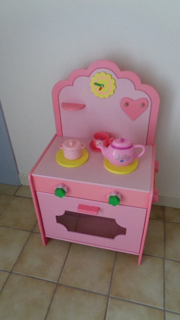 Houten keuken met materiaal, Ophalen, Zo goed als nieuw, Hout, Speelkeuken