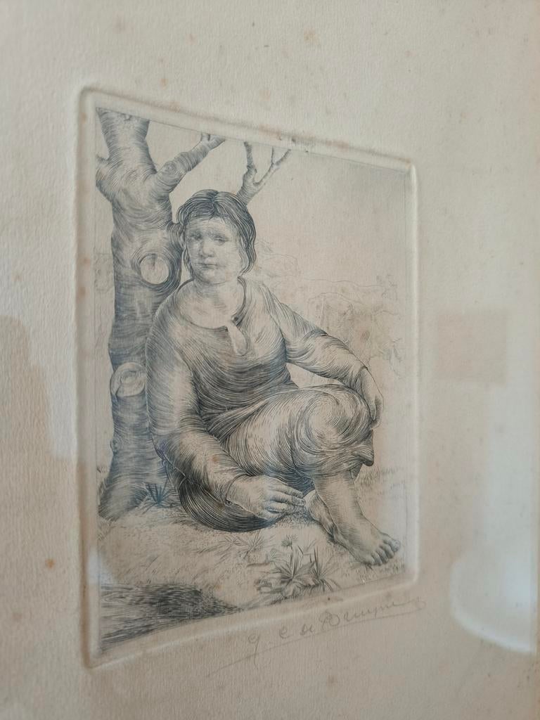 Handgesigneerde ets Gustaaf Christiaan De Bruyne, Antiek en Kunst, Ophalen