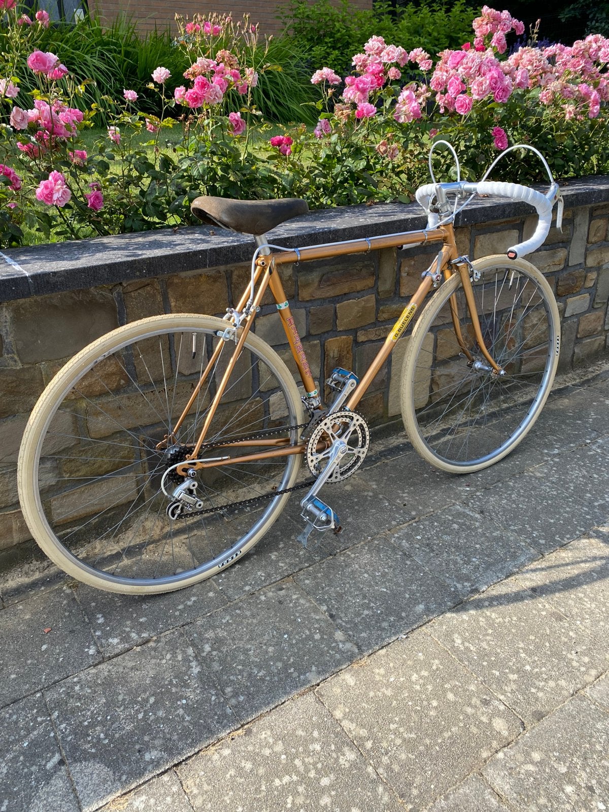 Gouden retro koersfiets, Fietsen en Brommers, Ophalen