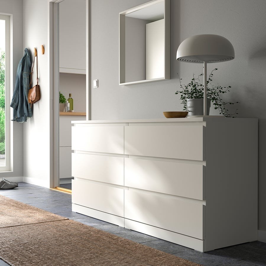 MALM Ladekast - 6 lades (Ikea) - wit, Huis en Inrichting, Ophalen, Gebruikt, 5 laden of meer, 150 tot 200 cm