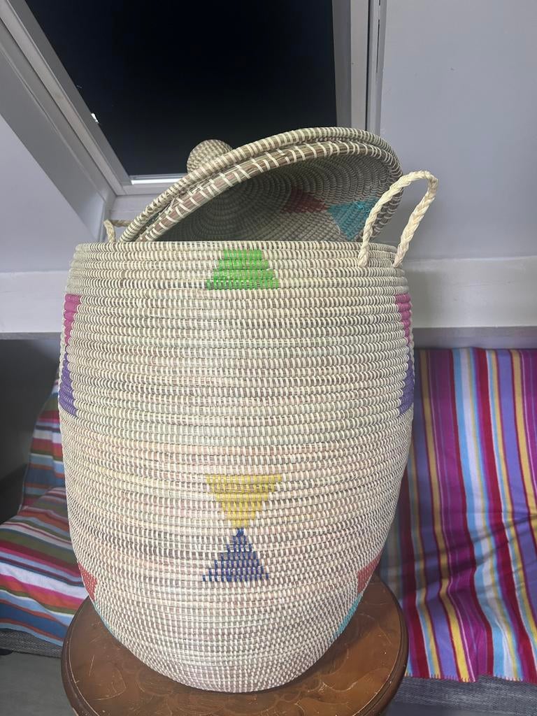Grand panier de rangement XXL en osier fait main, Neuf, Enlèvement ou Envoi, Osier, Panier