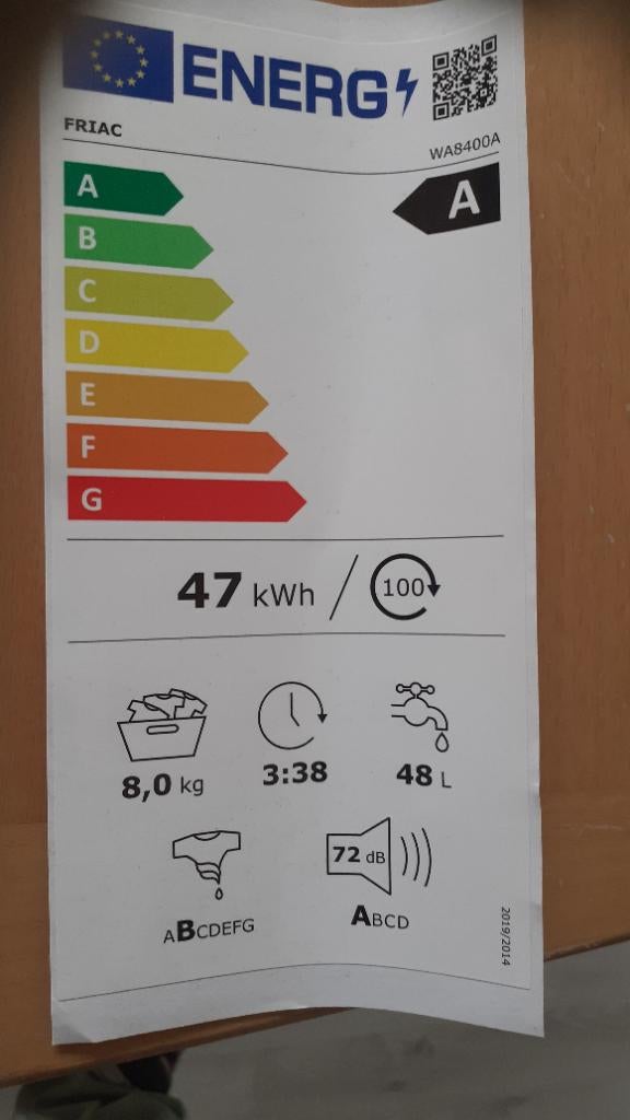 Machine lave - linge, très bon état, Electroménager, 1200 à 1600 tours, 6 à 8 kg, Classe énergétique A ou plus économe, 85 à 90 cm