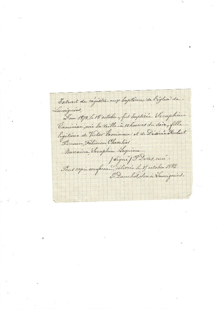 Extrait du registre des baptêmes de l'église de Soignies, Envoi, Utilisé