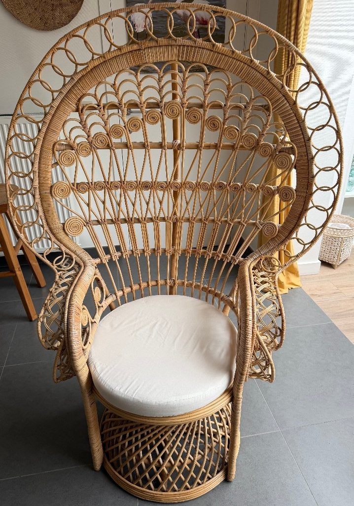 Balinese Peacock rotan stoel, Ophalen, Overige kleuren, Riet of Rotan, Zo goed als nieuw