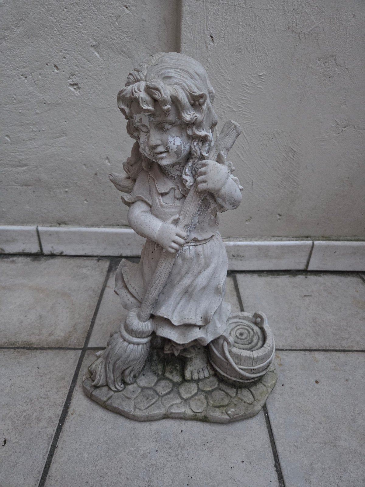 ancienne statue de jardin., Enlèvement ou Envoi, Utilisé, Synthétique, Homme