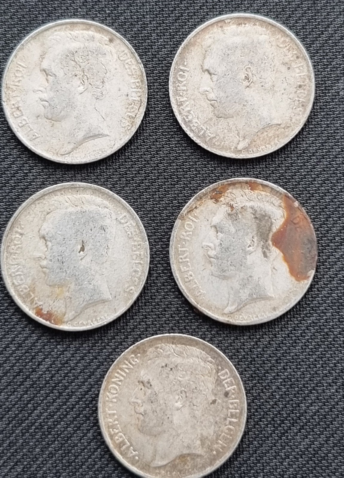 Lot de 50 cents Albert 1er Belgique, Enlèvement, Monnaie