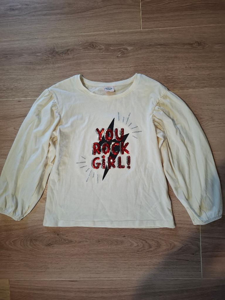 T-shirt fille manche longue, Kinderen en Baby's, Kinderkleding | Maat 128, Ophalen of Verzenden, Zo goed als nieuw, Tape à l'oeil