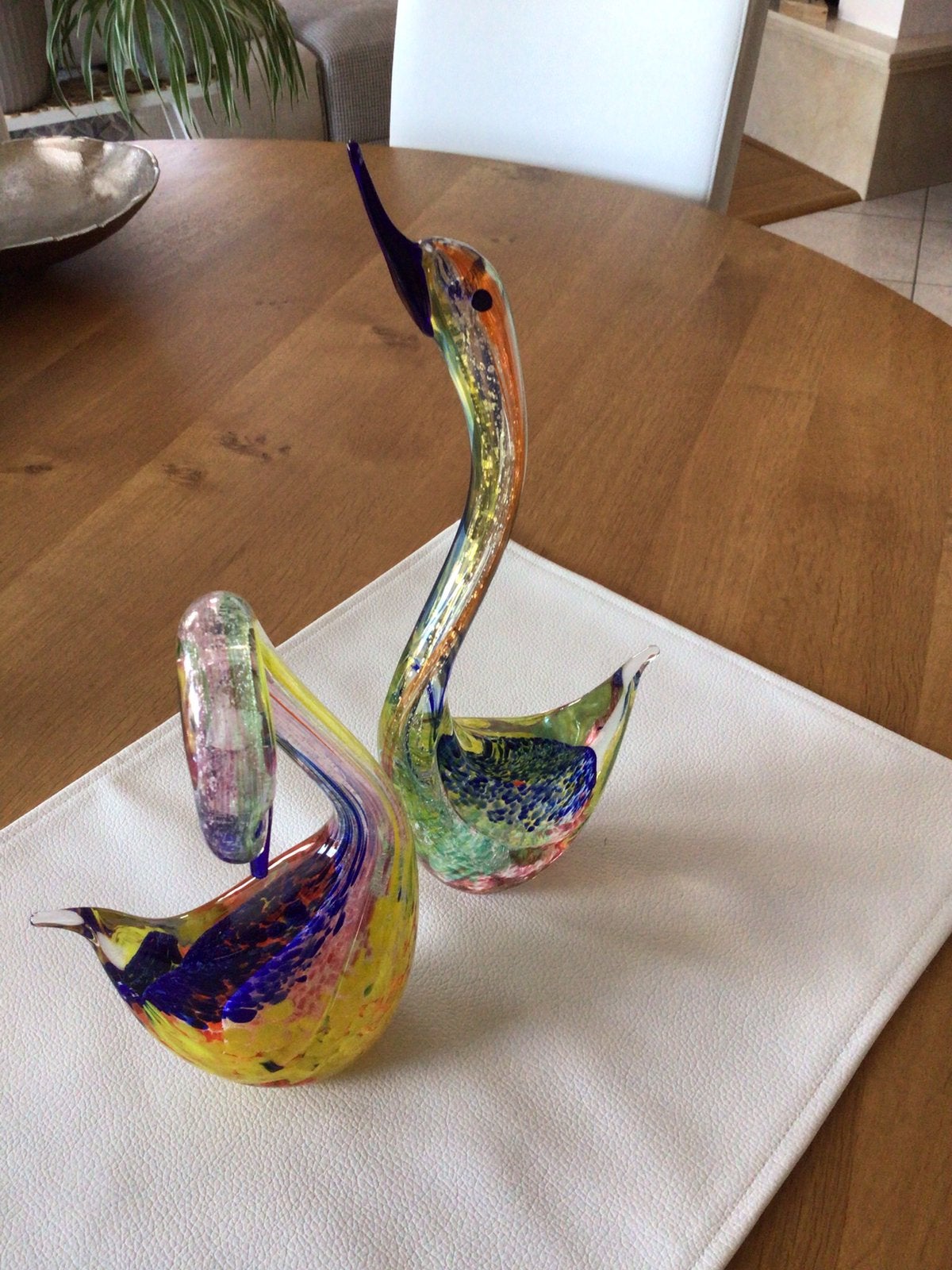 Paar mondgeblazen zwanen Murano, Ophalen