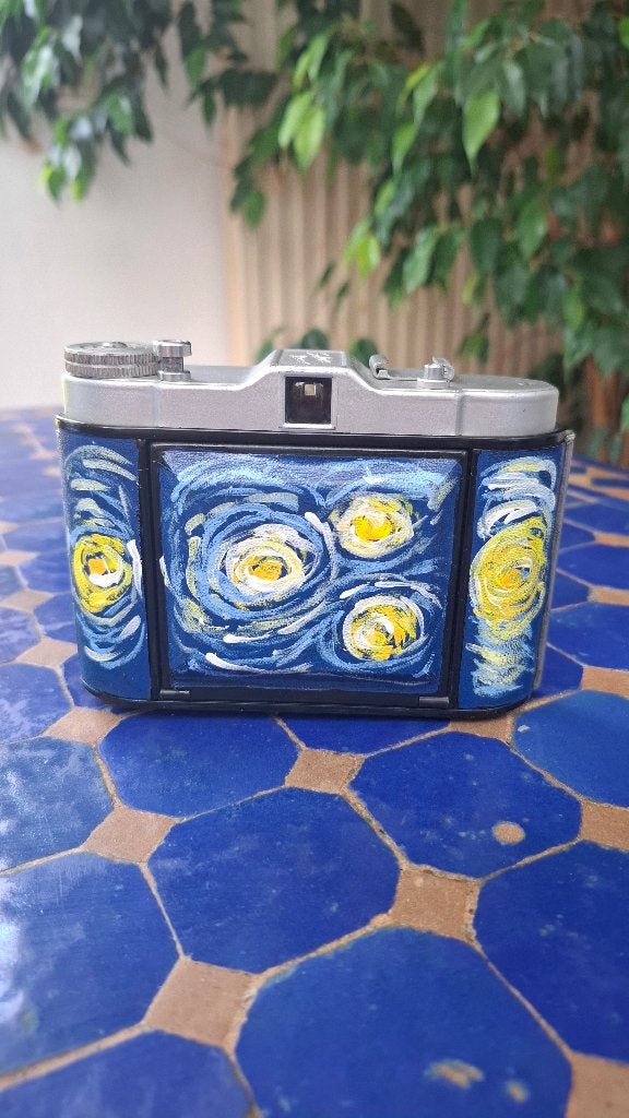 Franka Solida Record - customisé façon Van Gogh, Ophalen of Verzenden, 1940 tot 1960, Fototoestel