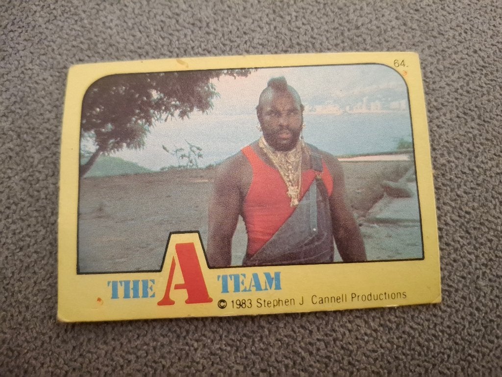 Vintage (1983) verzamelkaart The A-team B.A. Baracus, Ophalen of Verzenden, Gebruikt, Tv, Foto of Kaart