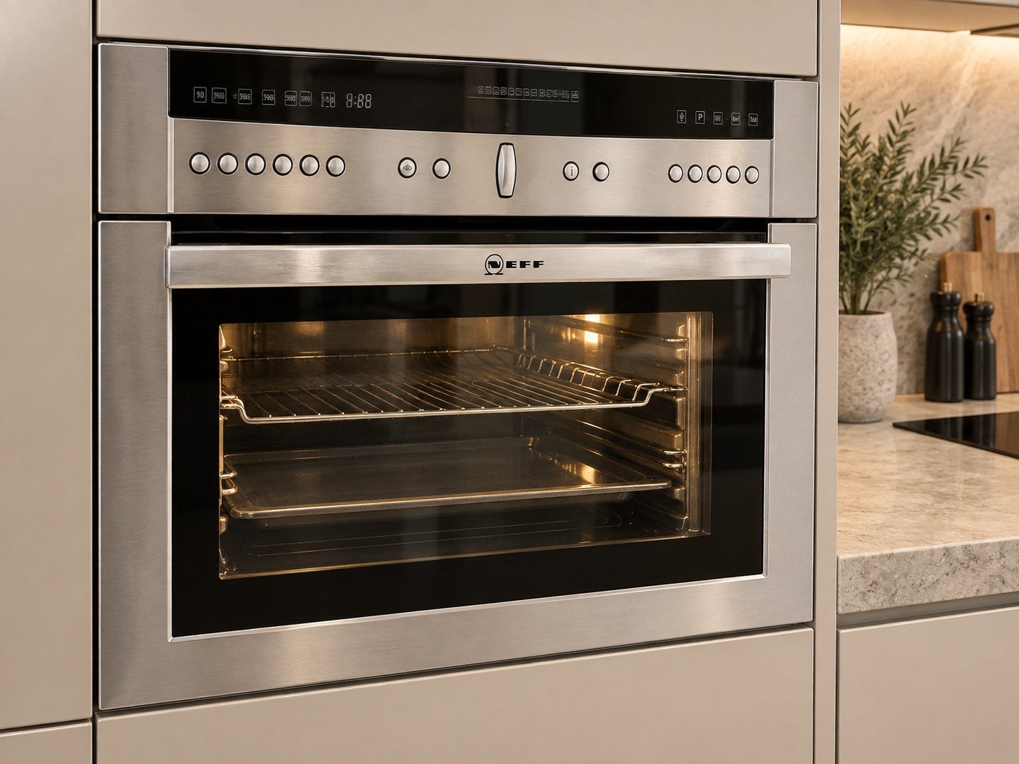 Neff combi microwave 45cm hoog INOX, Elektronische apparatuur, Ophalen, 45 tot 50 cm, Gebruikt, Neff