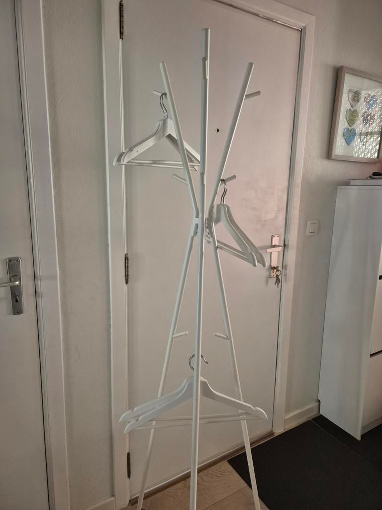 Kapstok, wit, 169 cm (Ikea) + 10 witte kapstokken, Huis en Inrichting, Ophalen
