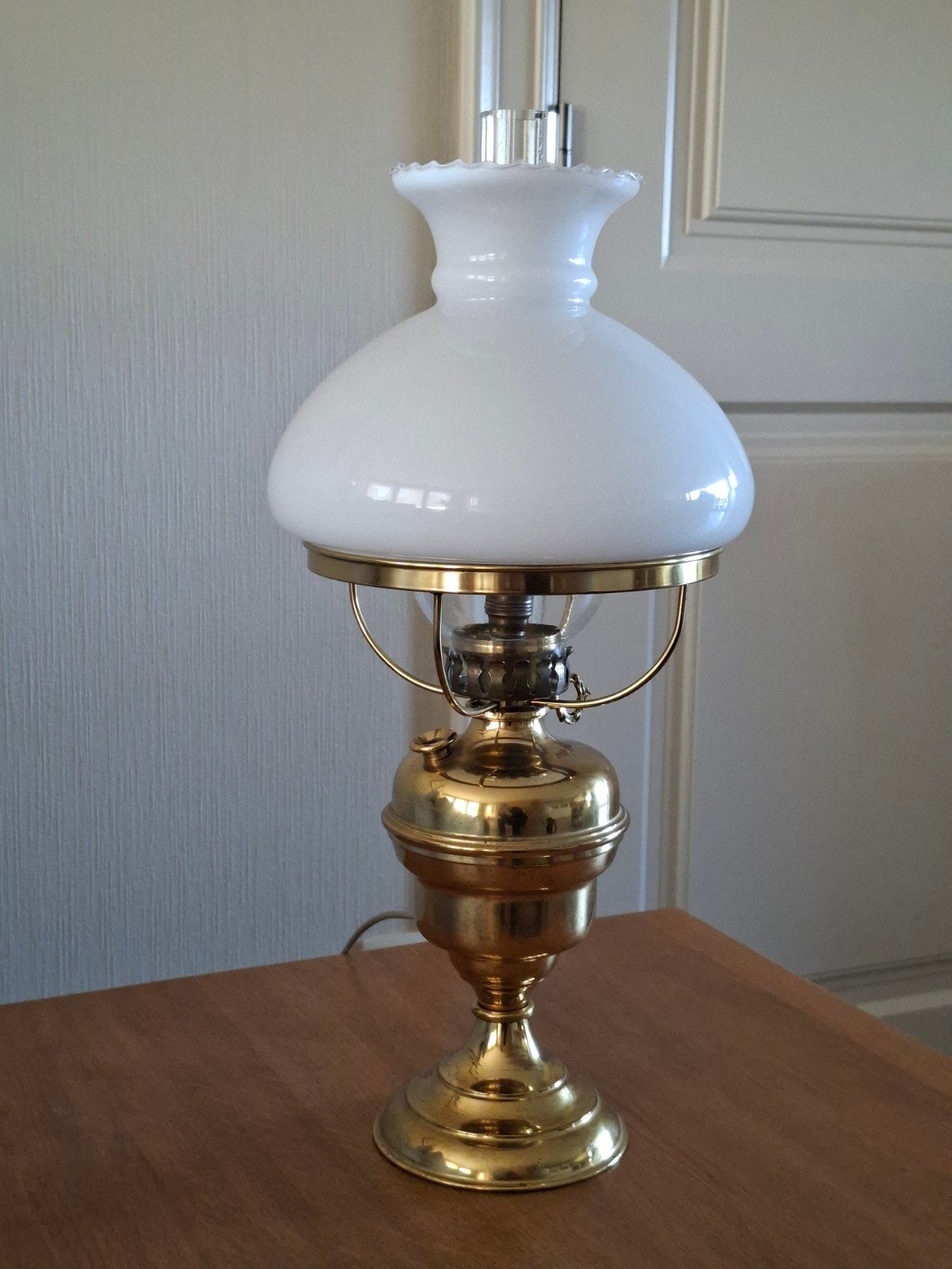 Vintage Messing Olielamp (Omgebouwd naar Elektrisch), Enlèvement