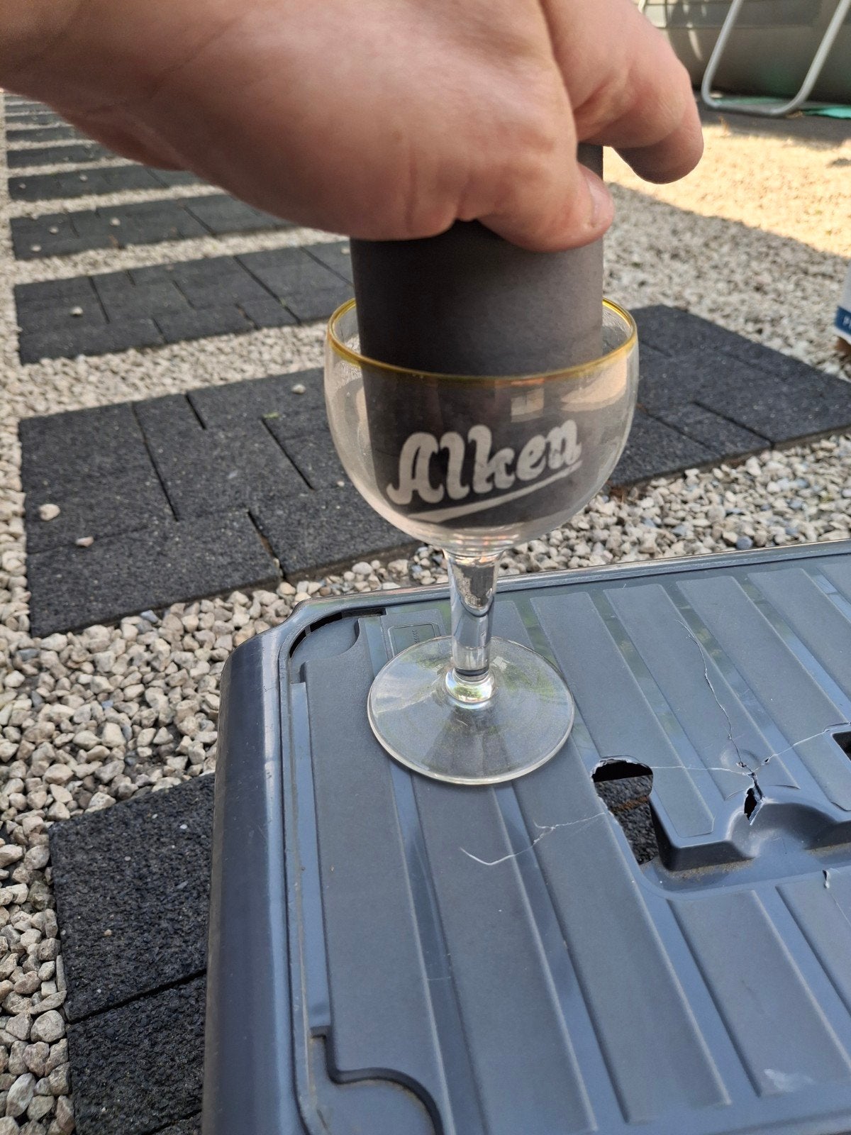 Oud gezuurd bierglas cristal alken, Enlèvement ou Envoi