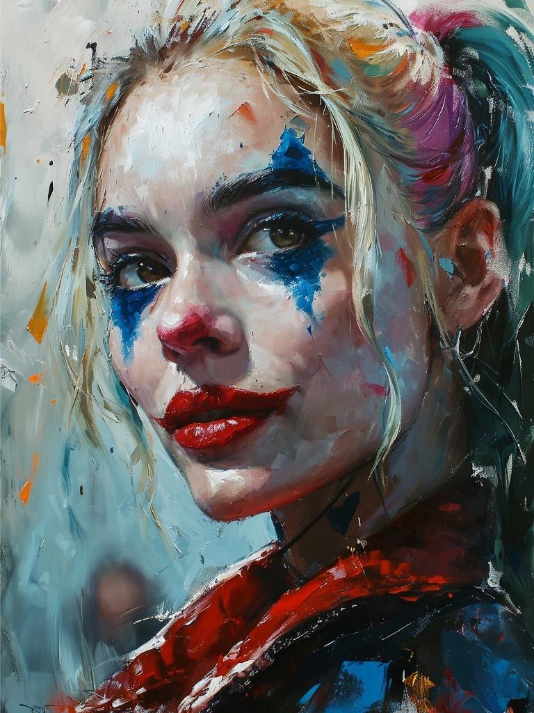 Harley Quinn Canvas Favi Gales 1/10, Antiek en Kunst, Ophalen, Giclée
