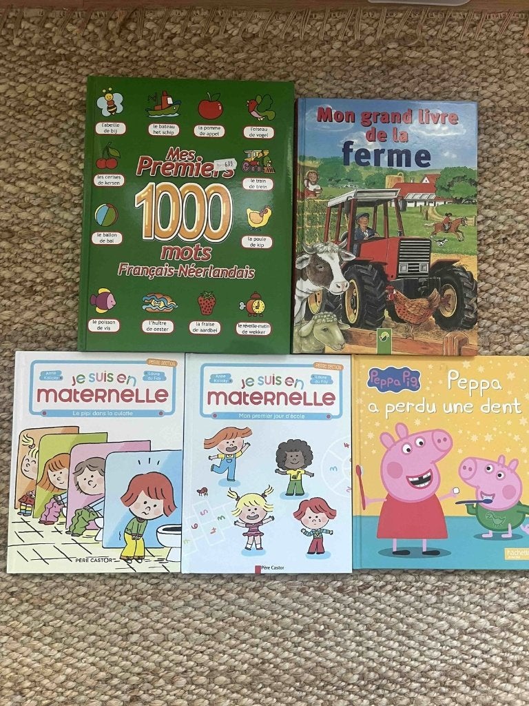 Lot 5 livres maternelle : Peppa, ferme, 1000 mots FR-NL, Enlèvement ou Envoi, Comme neuf, 3 à 4 ans