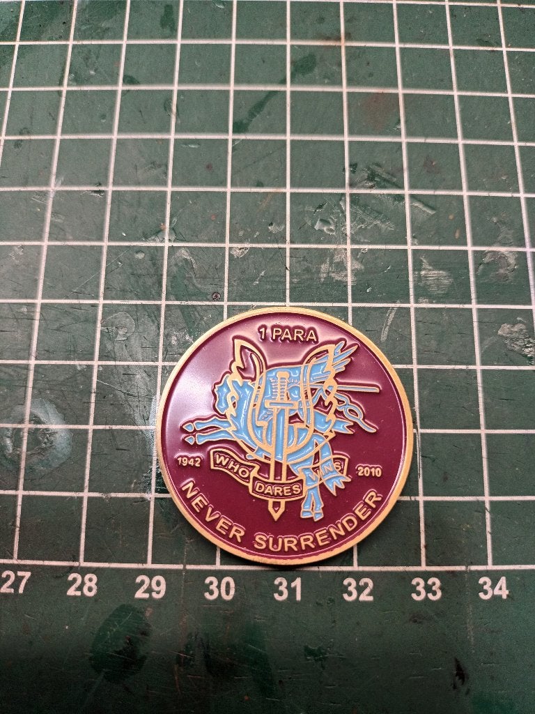 militaria belgium challenge munt coin 1 para commando, Enlèvement, Armée de terre, Ruban, Médaille ou Ailes