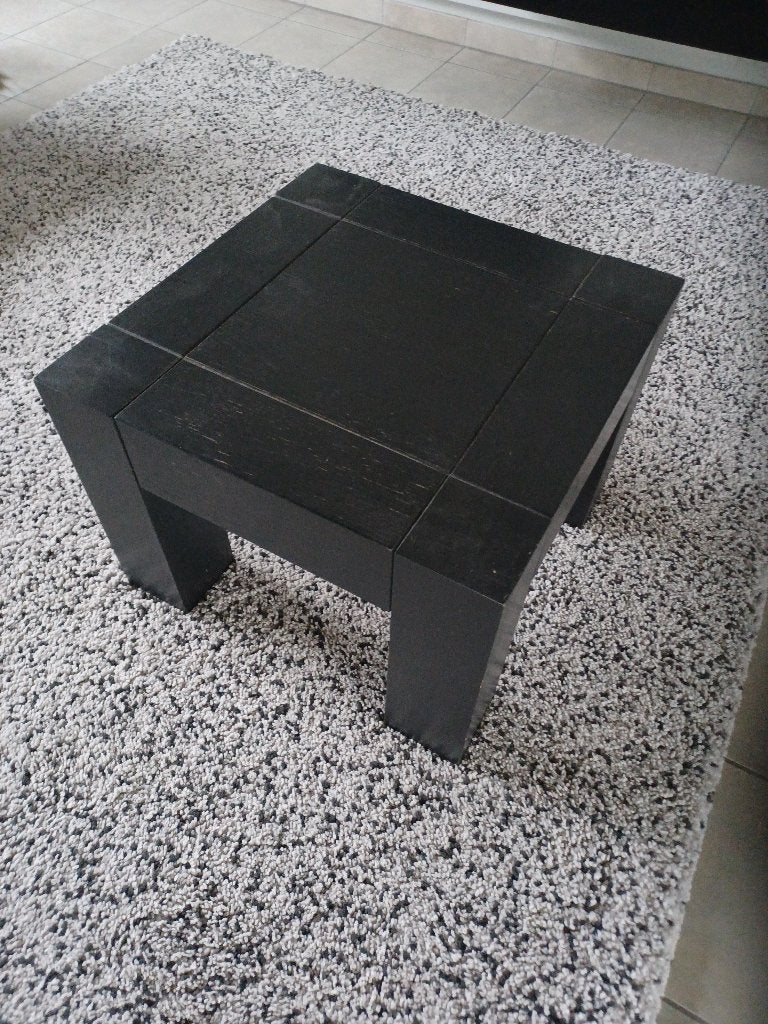 Zwarte houten salontafel / bijzettafel – 55x55 cm, Ophalen