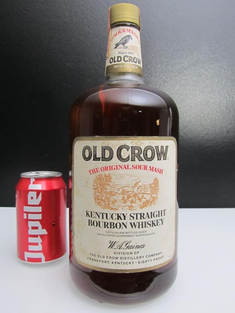 OLD CROW Kentucky Straight Bourbon Whiskey (1980) - 80 proof, Verzamelen, Overige typen, Nieuw, Ophalen of Verzenden, Vol