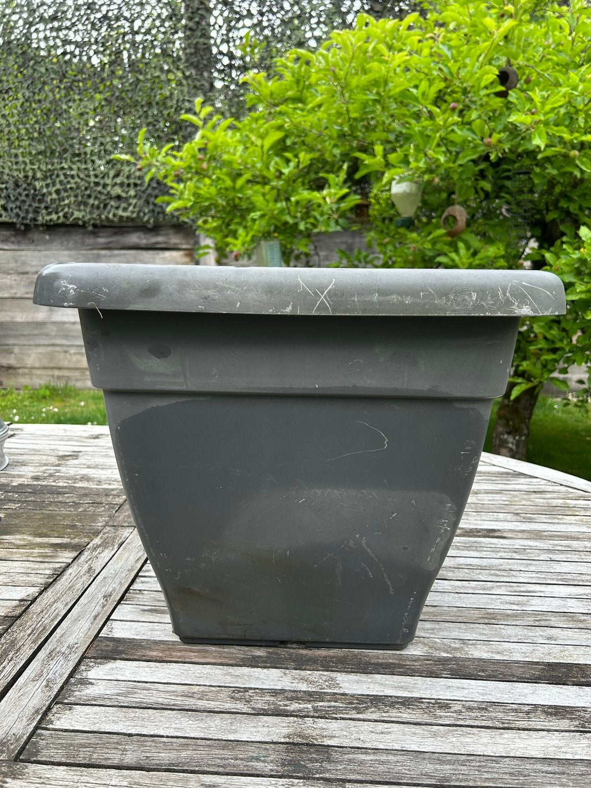 Pot de fleurs/plantes carré gris anthracite - jardinière, Jardin & Terrasse, Bacs à fleurs & Jardinières, Enlèvement, Comme neuf