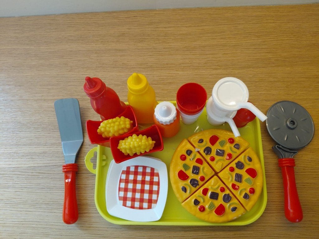 Set Kinderkeuken Accessoires: Eten, Theeset & Afdruiprek, Ophalen of Verzenden, Gebruikt, Kunststof, Speelkeuken-accessoire