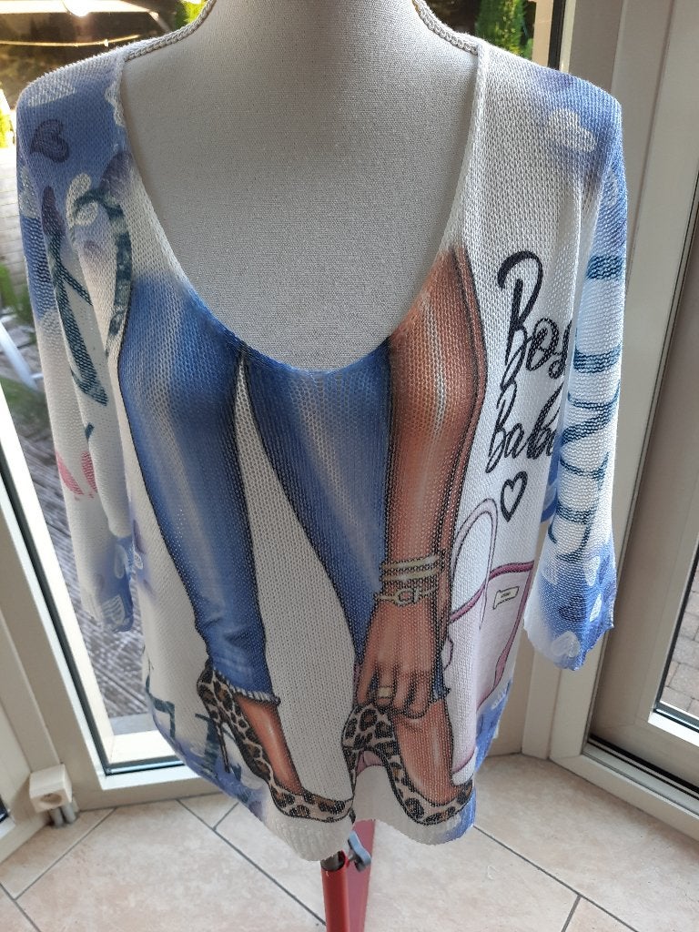 Toffe top/trui MADE IN ITALY - L/XL, Kleding | Dames, Topjes, Made in Italy, Overige kleuren, Verzenden, Maat 42/44 (L)