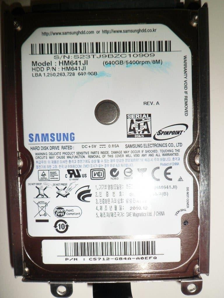 HDD Samsung 640 Go, 8 Mo de cache, 2,5 pouces, 5400 tr/min, Informatique & Logiciels, Enlèvement ou Envoi, Reconditionné, Laptop