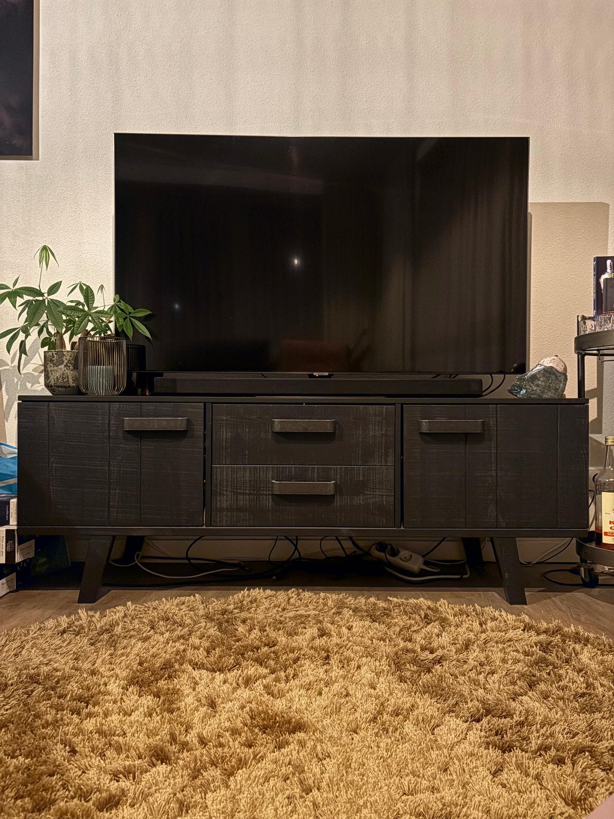 Tv meubel, Ophalen, 100 tot 150 cm, 25 tot 50 cm, Overige houtsoorten