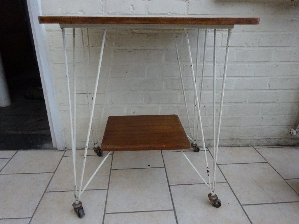 vintage metalen tafeltje, Antiek en Kunst, Ophalen