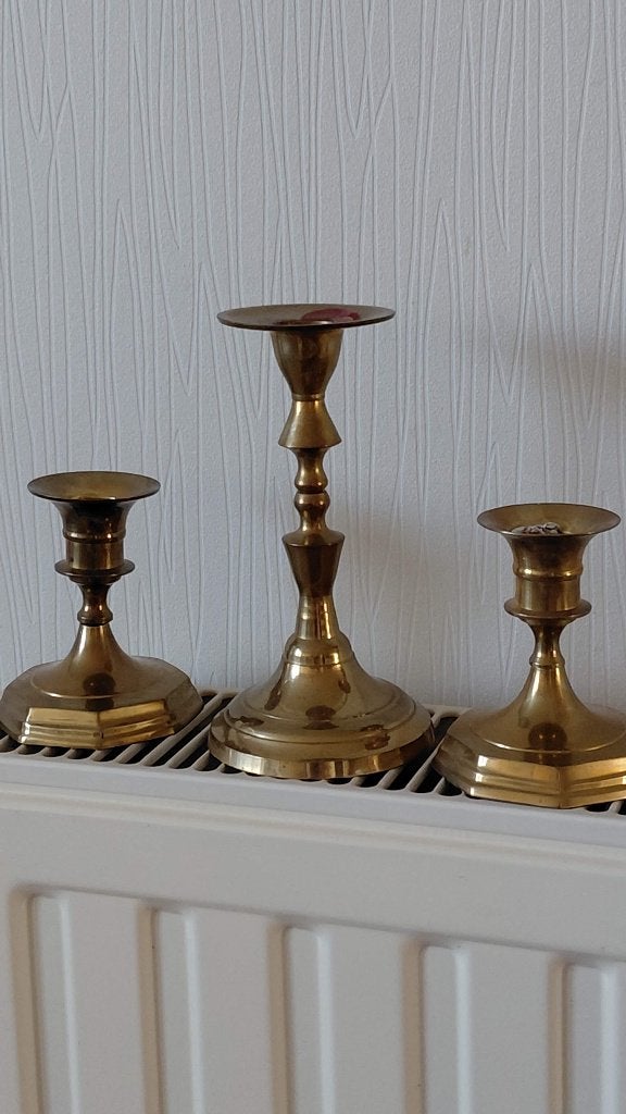 3 koperen kandelaars, Antiek en Kunst, Ophalen, Koper of Brons