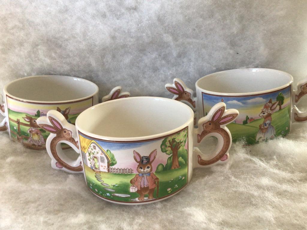 3 vintage soepkommen. Paashaas., Ophalen of Verzenden