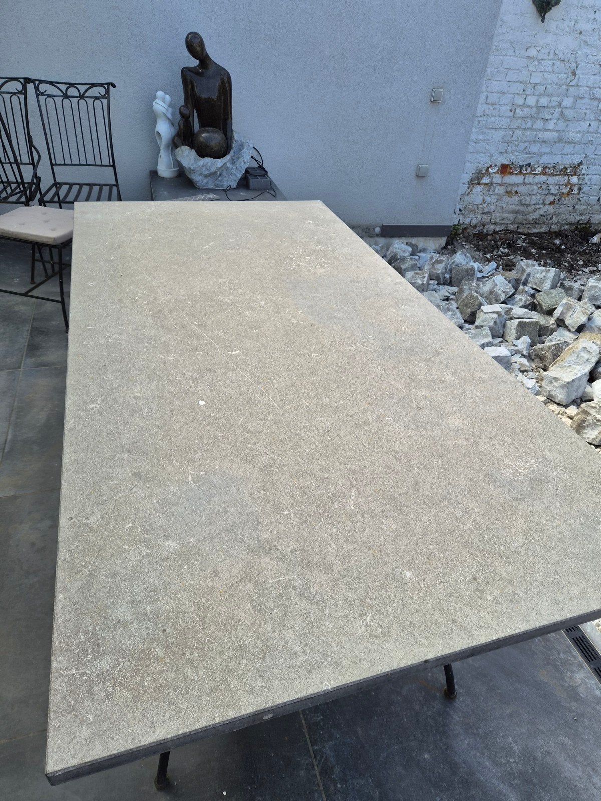 Marmeren tafel met 6 stoelen, Ophalen, Metaal