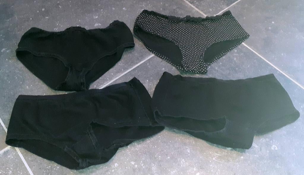 slip set 4 zwart en polkadot Zeeman S, Ophalen of Verzenden, Zwart, Slip